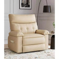 Large Widened Recliner with Heating Massage Retro PU Leather Massage Recliner with Cup Holder and Side Pockets