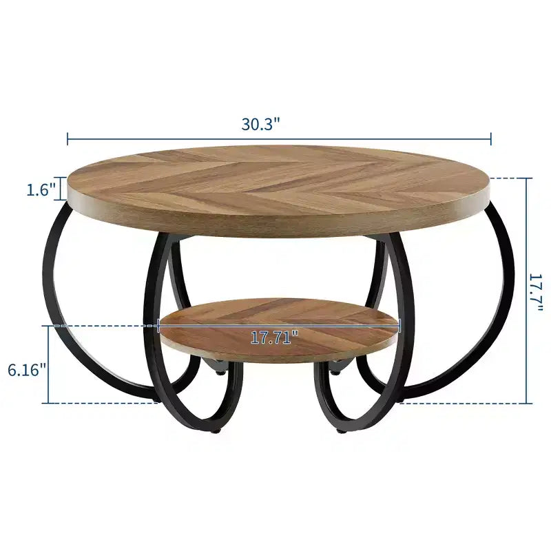 Table basse ronde à double plateau