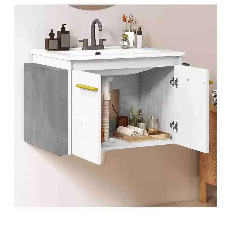 Meuble lavabo de petite taille en céramique pour salle de bain