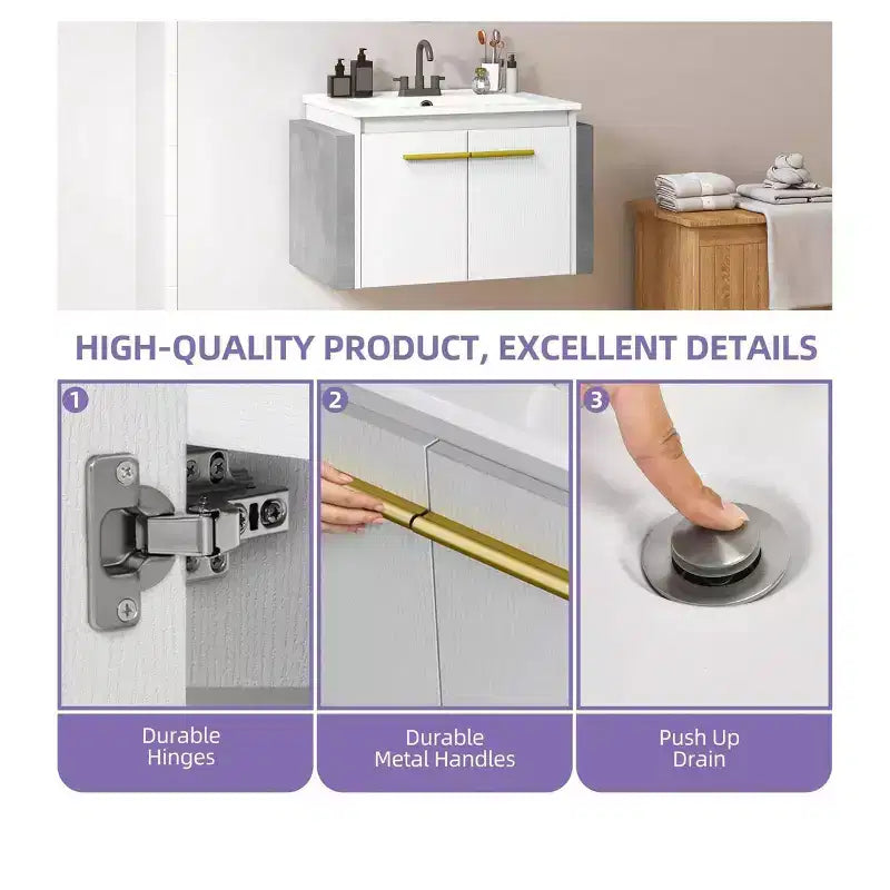 Meuble lavabo de petite taille en céramique pour salle de bain