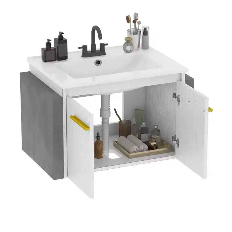 Meuble lavabo de petite taille en céramique pour salle de bain