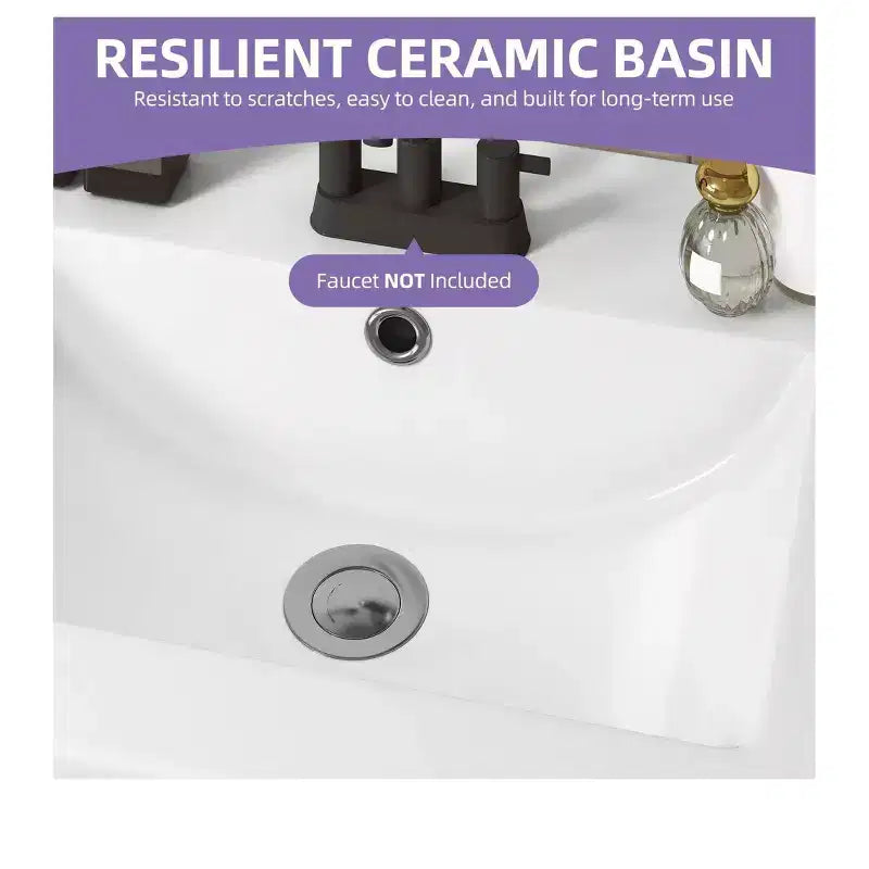 Meuble lavabo de petite taille en céramique pour salle de bain