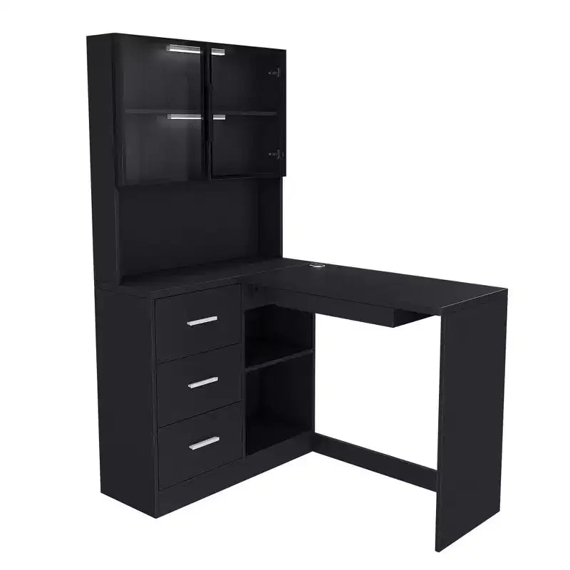 Bureau avec bibliothèques vitrées et tiroirs de rangement