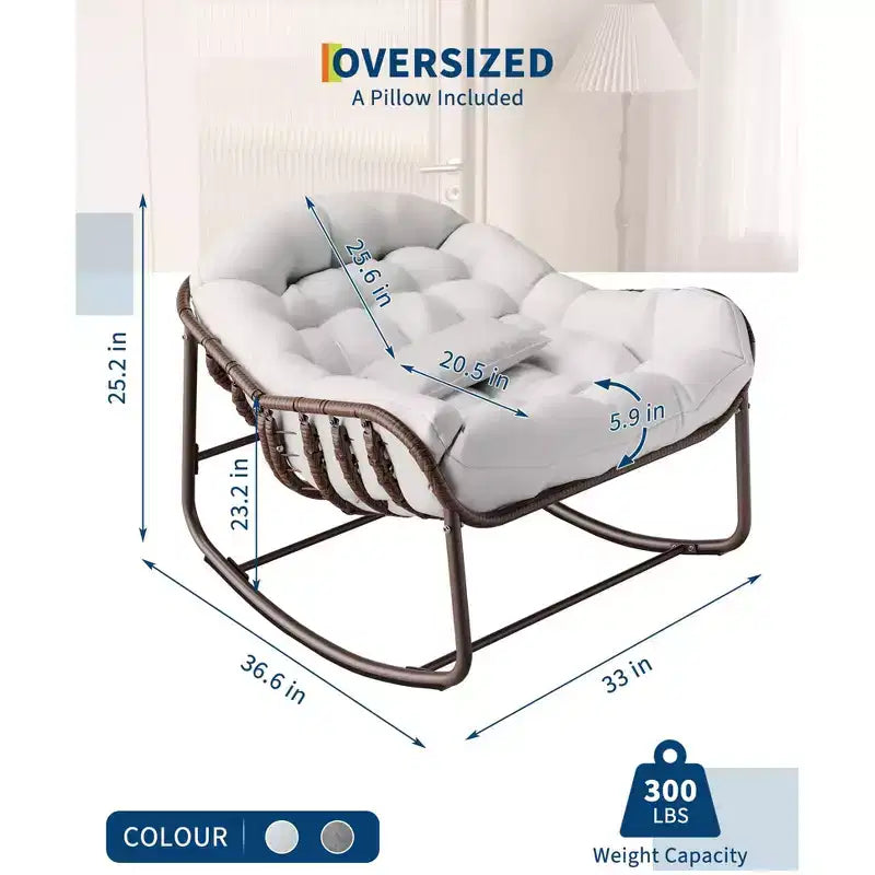 Fauteuil à bascule Papasan d'extérieur