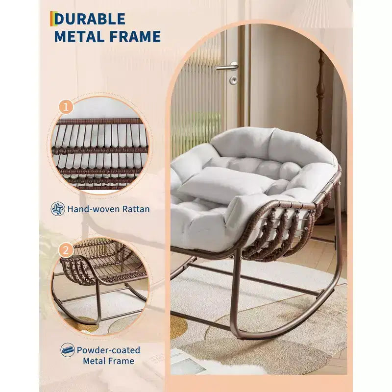 Fauteuil à bascule Papasan d'extérieur