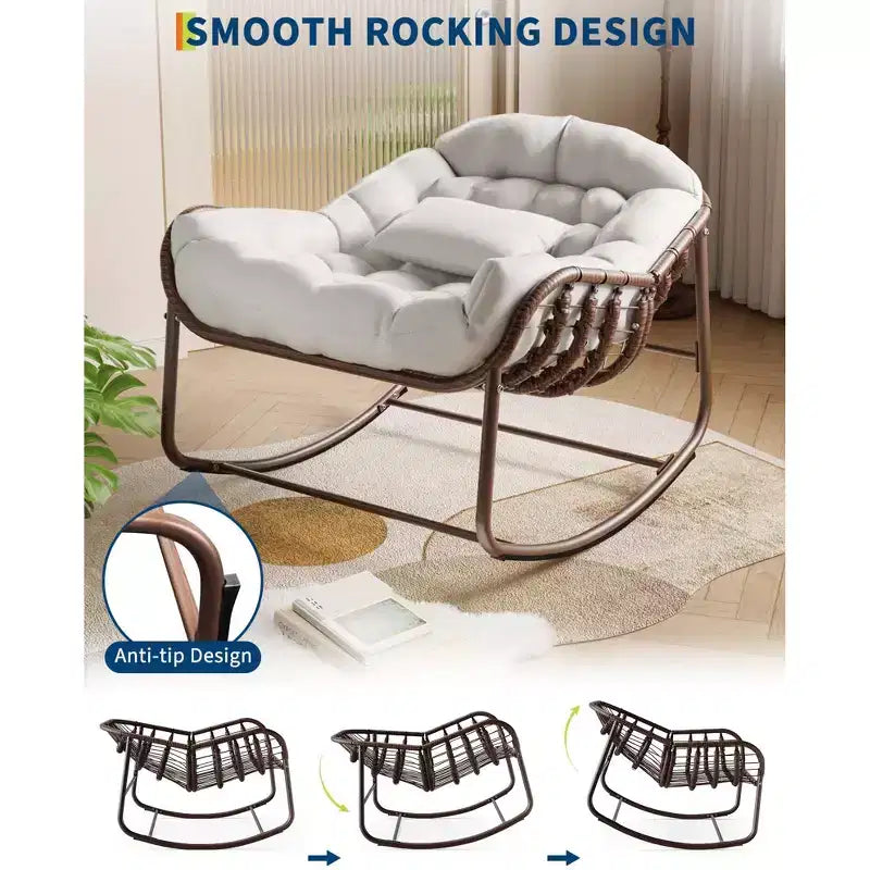 Fauteuil à bascule Papasan d'extérieur