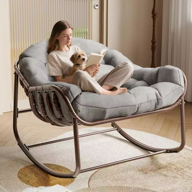 Fauteuil à bascule Papasan d'extérieur