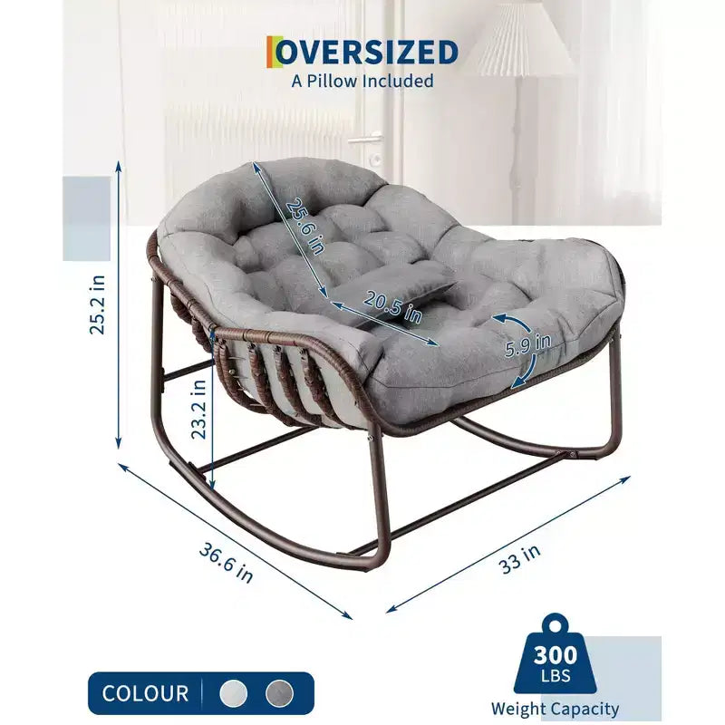 Fauteuil à bascule Papasan d'extérieur