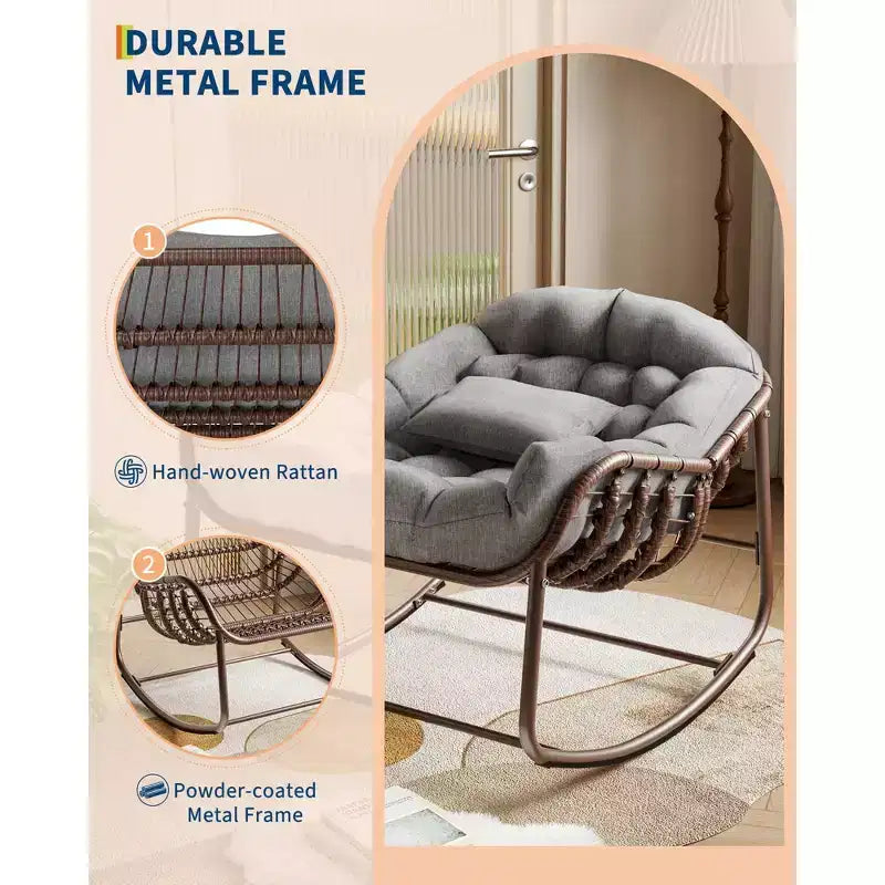 Fauteuil à bascule Papasan d'extérieur