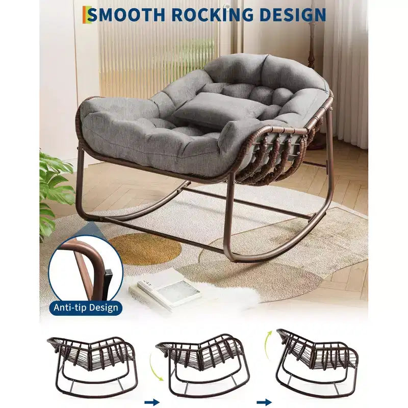 Fauteuil à bascule Papasan d'extérieur