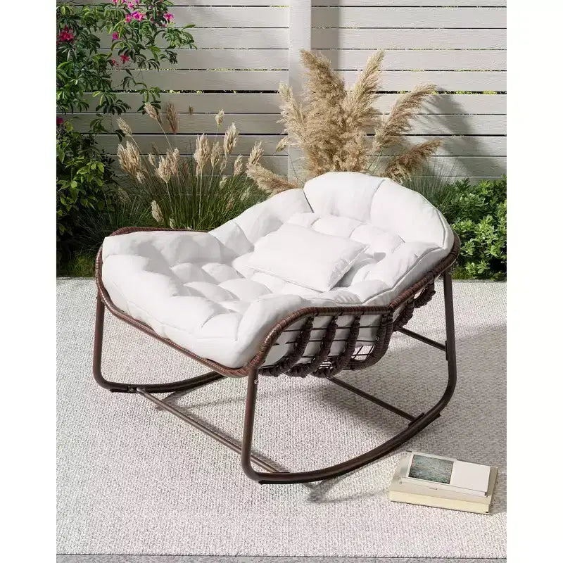 Fauteuil à bascule Papasan d'extérieur