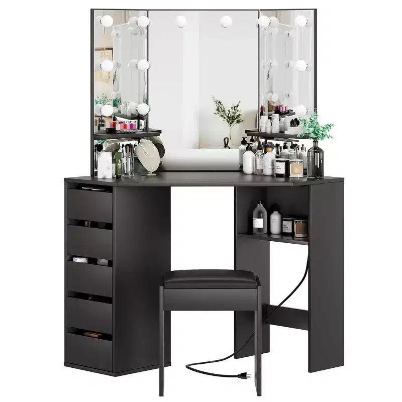 Coiffeuse d'angle noire
