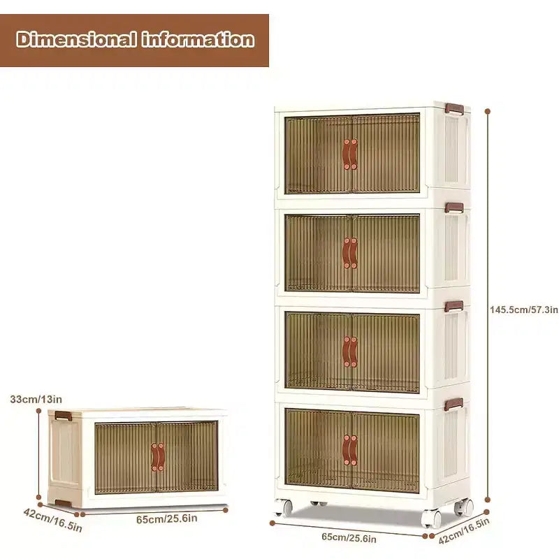 Boîte de rangement pliable à roulettes