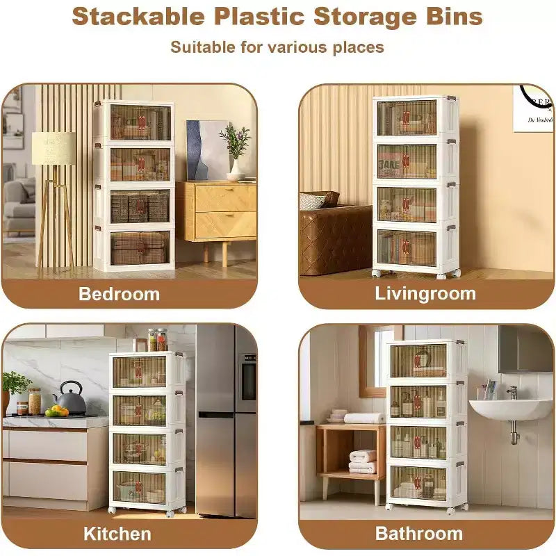 Boîte de rangement pliable à roulettes