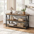 47 Long Console Table with 3-Tier Storage Industrial Rectangular Sofa Table for Entryway Hallway or Living Room