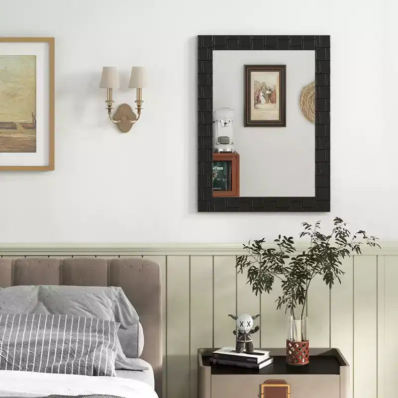 Miroir mural avec cadre en bois