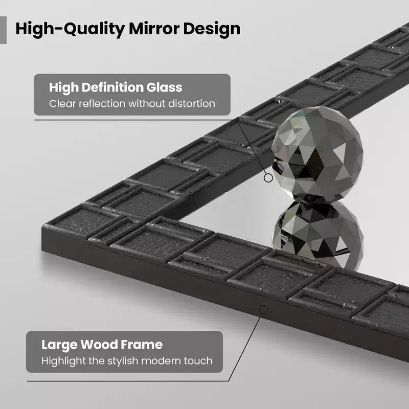 Miroir mural avec cadre en bois