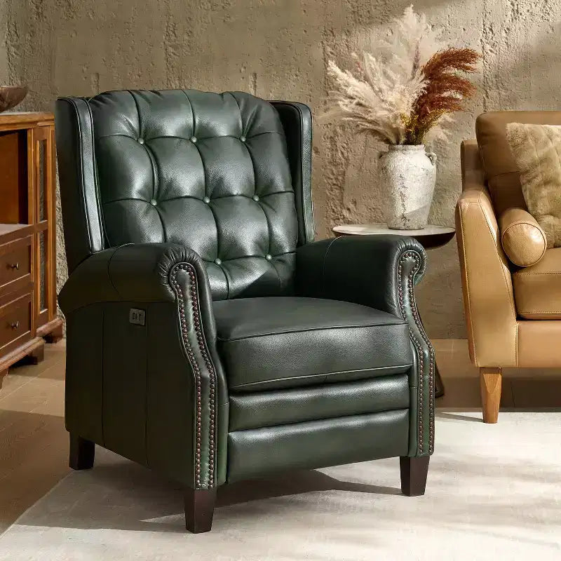 Fauteuil relax électrique en cuir véritable