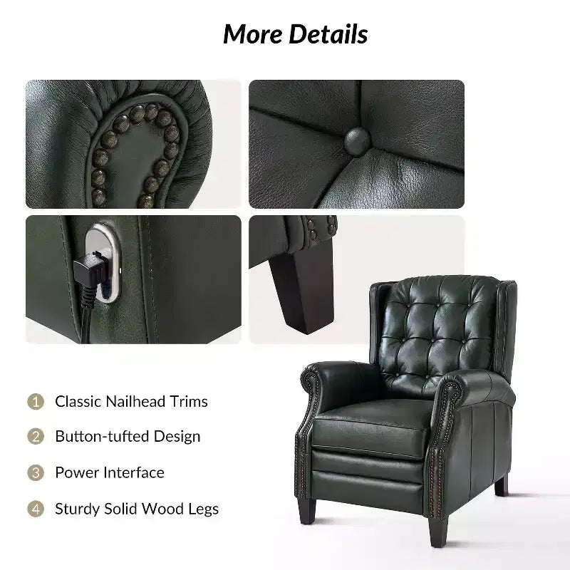 Fauteuil relax électrique en cuir véritable