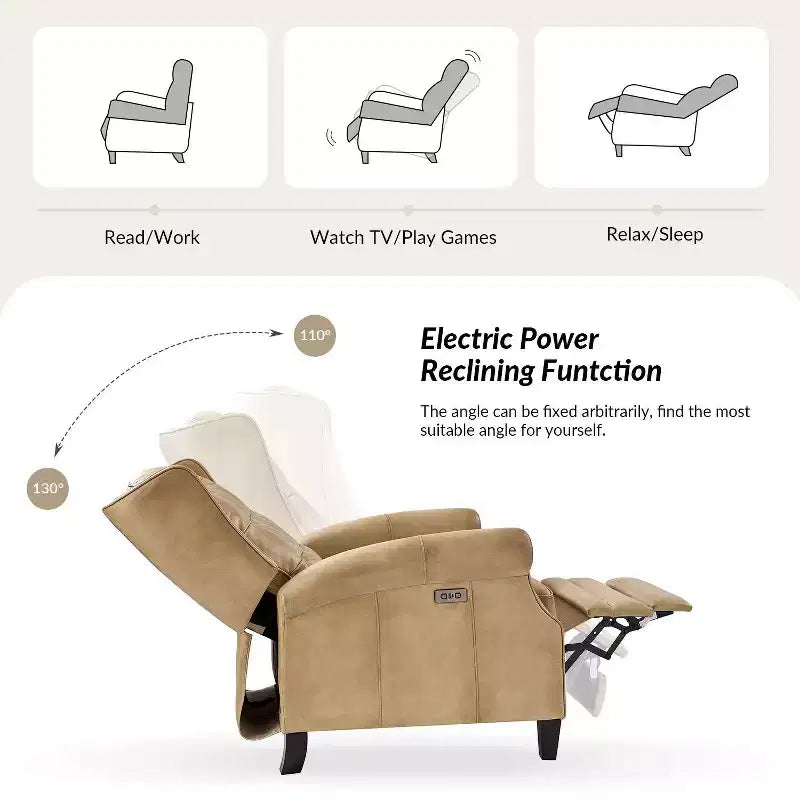 Fauteuil relax électrique en cuir véritable