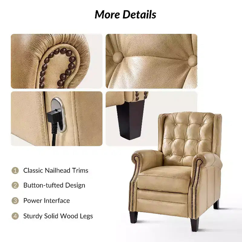 Fauteuil relax électrique en cuir véritable