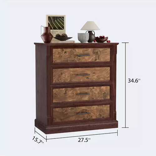 Coiffeuse de chambre à coucher de style rustique à quatre ou cinq tiroirs