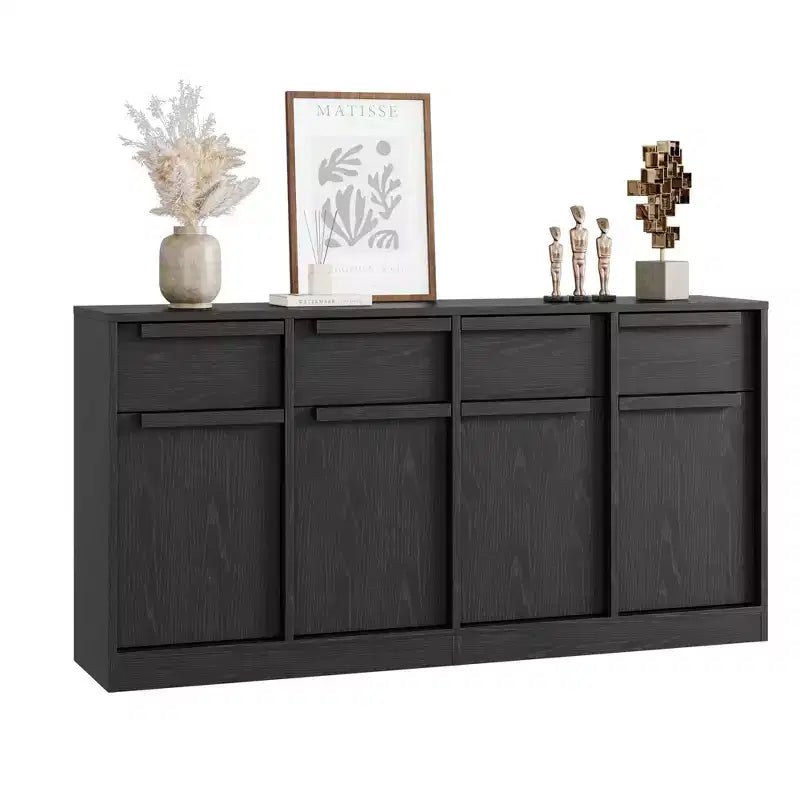 Modern Sideboard Buffet Cabinet Large Coffee Storage Cabinet with Wood Grain Panels Multi-Functional Storage for Living Room