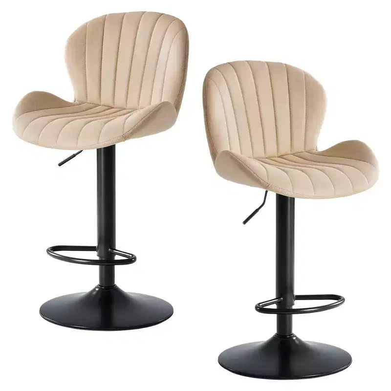 TUYOHW Adjustable Height Faux Leather Bar Stools Set of 2 Swivel Bar Chair with Footstool Counter Height Chairs for Kitchen Office Home Bar