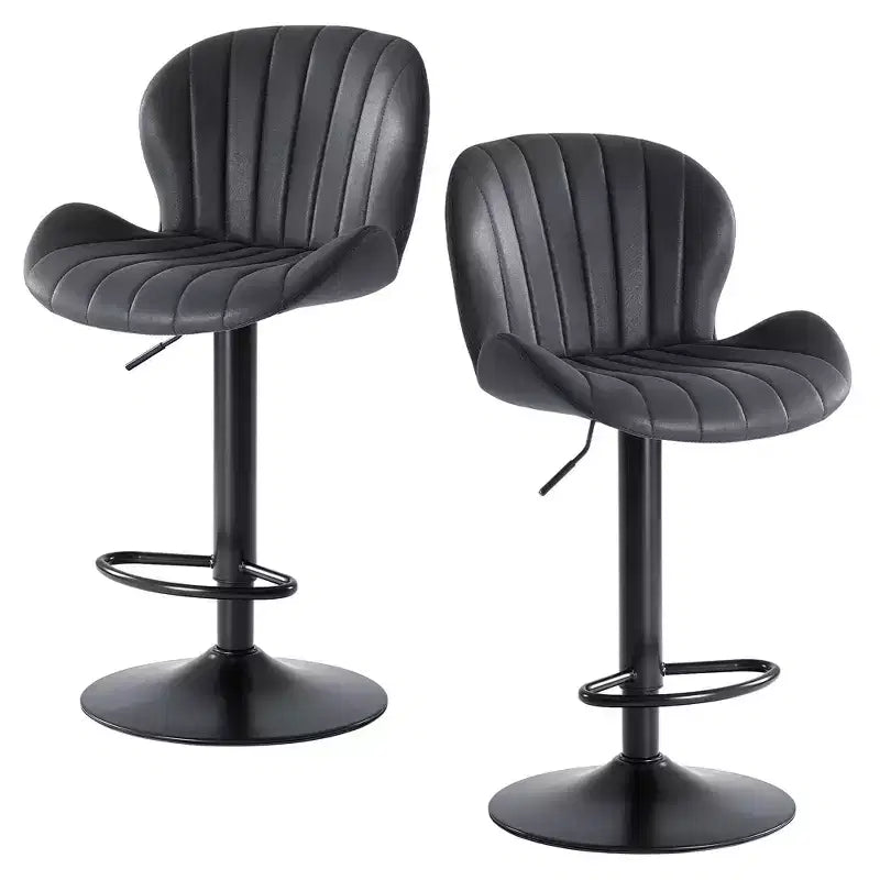 Tabourets de bar réglables en similicuir