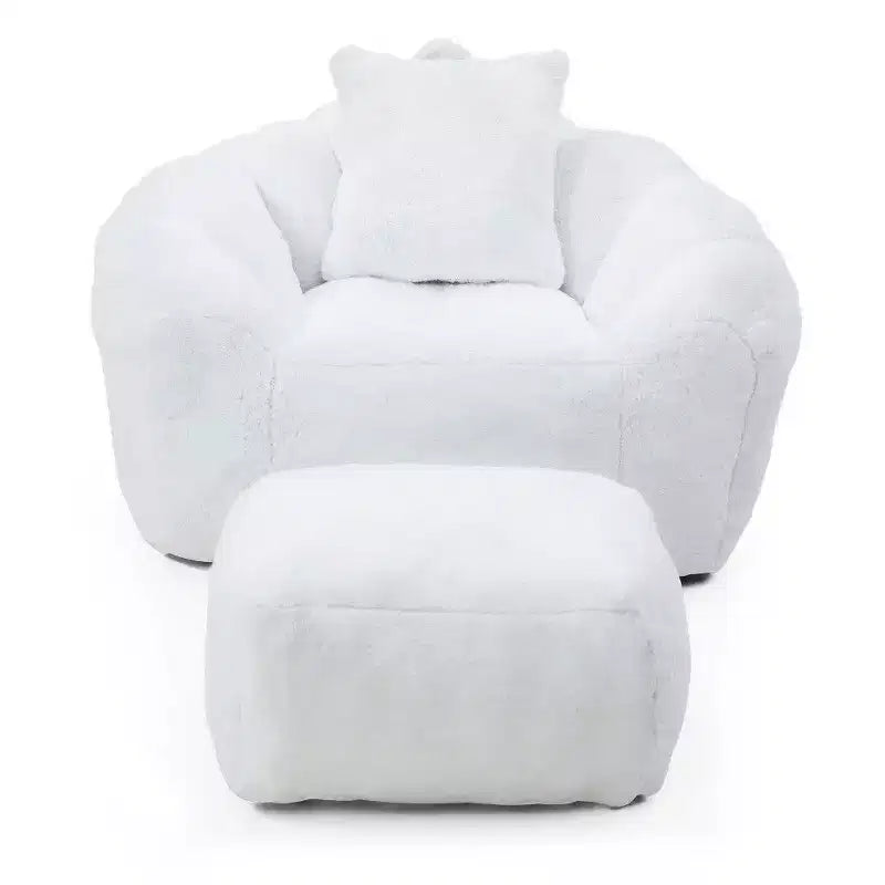 Pouf coquillage avec repose-pieds