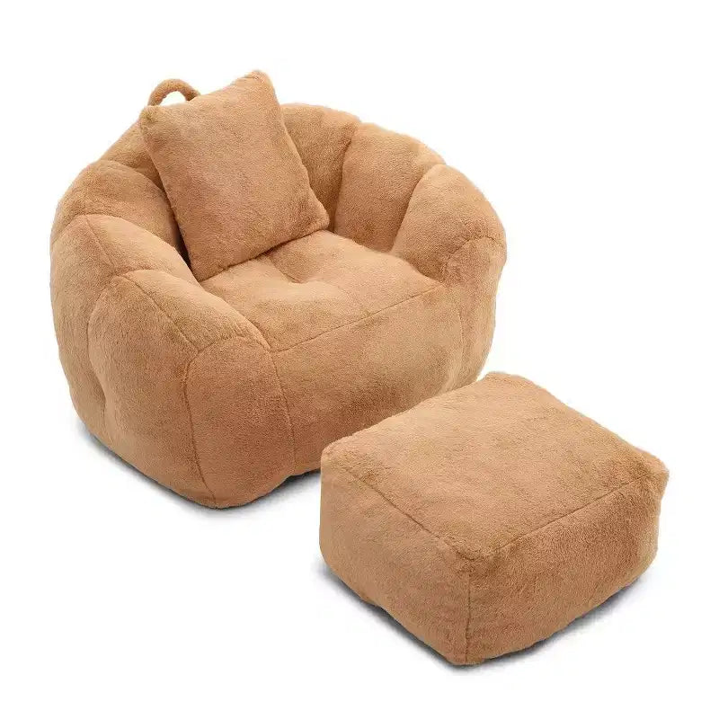 Pouf coquillage avec repose-pieds