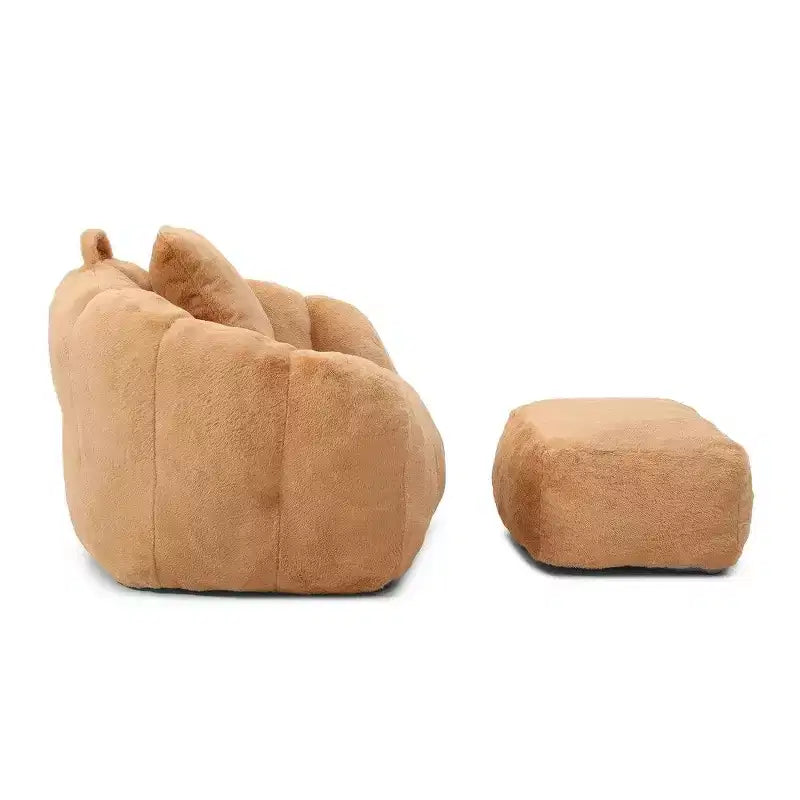 Pouf coquillage avec repose-pieds