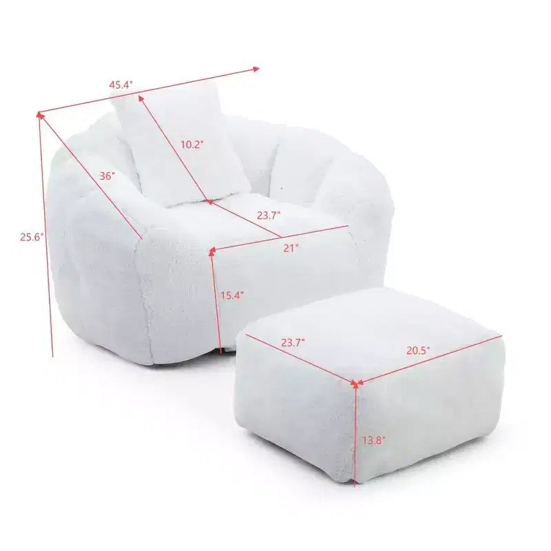 Pouf coquillage avec repose-pieds