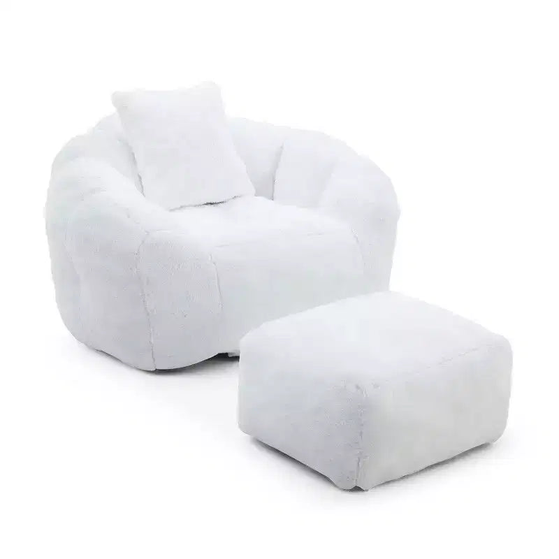 Pouf coquillage avec repose-pieds