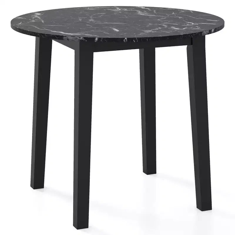 Table à manger ronde avec plateau imitation marbre