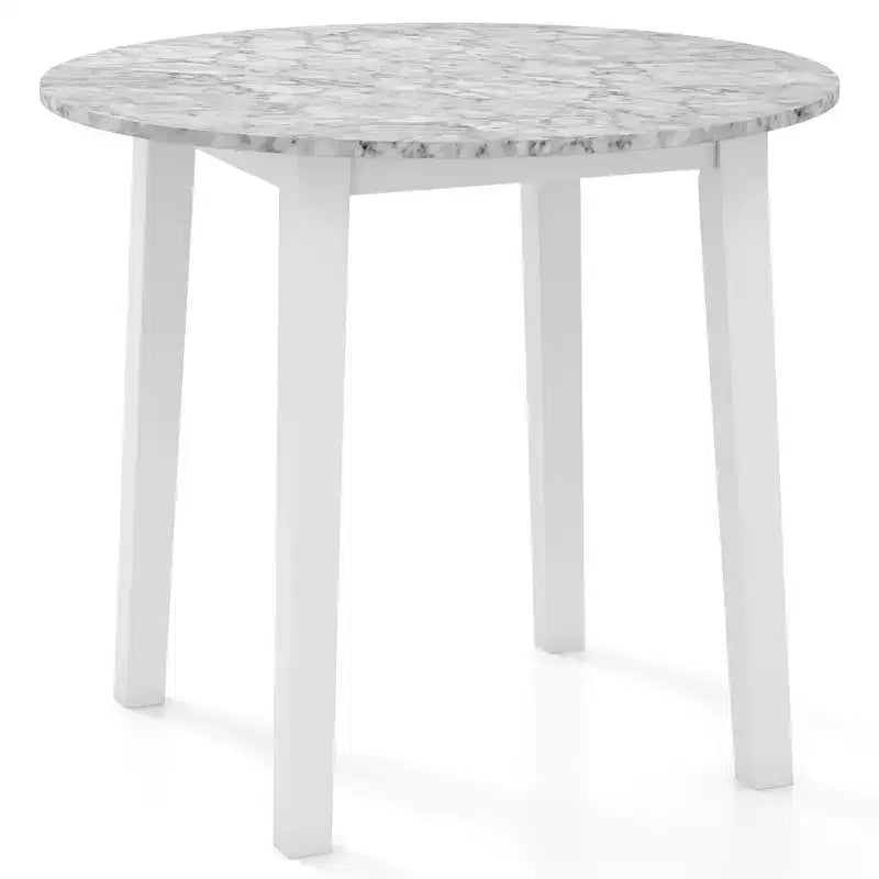 Table à manger ronde avec plateau imitation marbre