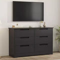 6 Drawer Dresser for Bedroom Modern 6 Chest of Drawers with Embedded Handles Design Wooden Dresser Organizer