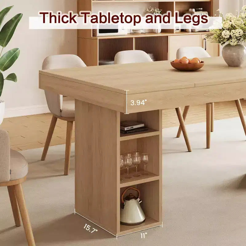 Grande table à manger de cuisine en bois