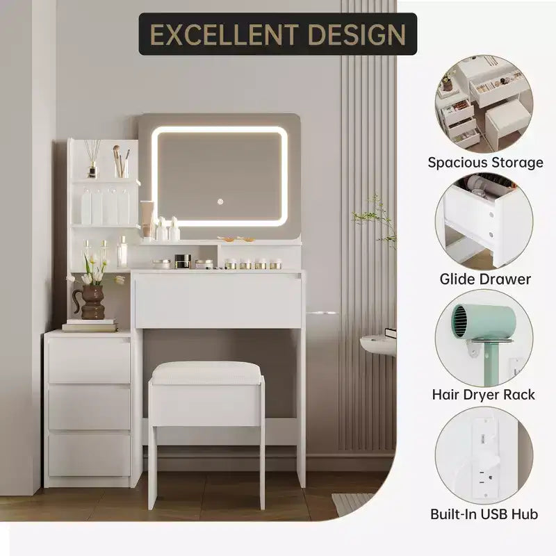 Coiffeuse et tabouret