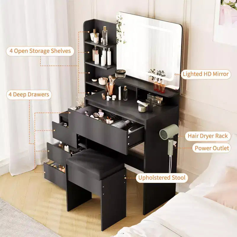 Coiffeuse et tabouret