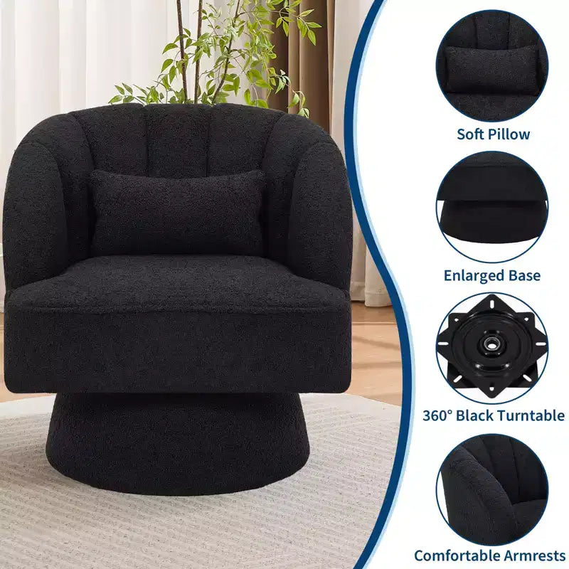 Fauteuil lounge cylindrique pivotant moderne