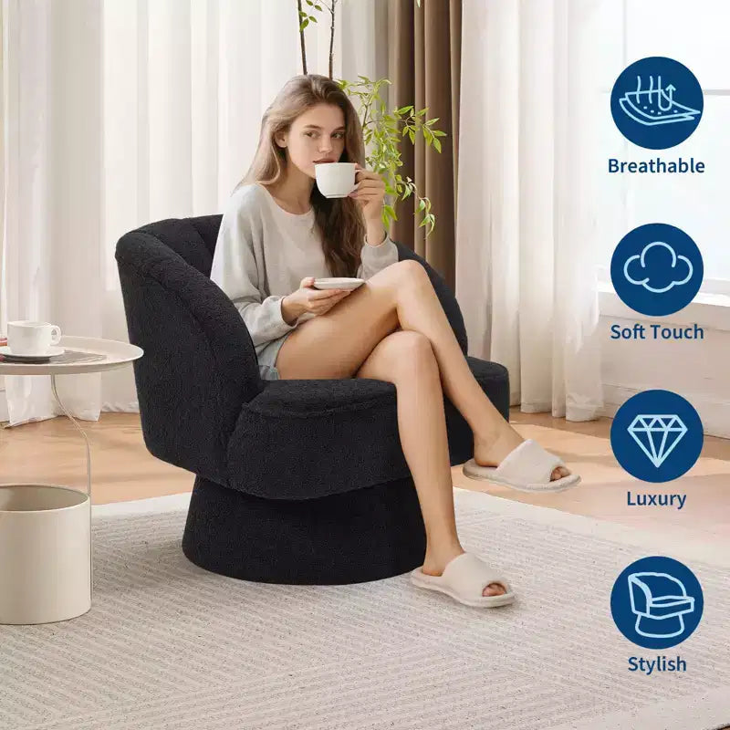 Fauteuil lounge cylindrique pivotant moderne