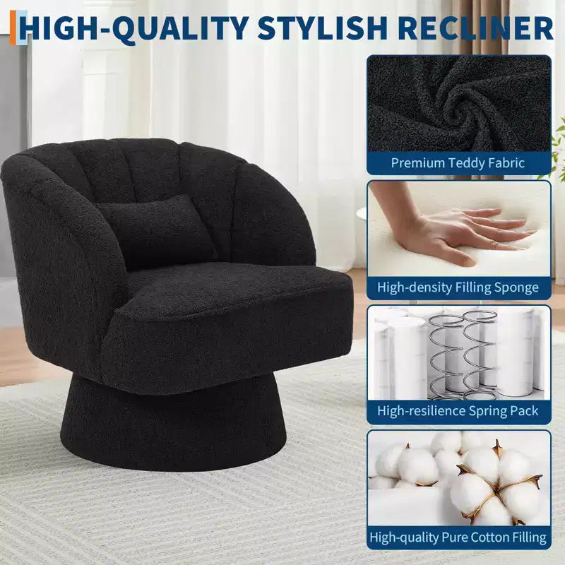 Fauteuil lounge cylindrique pivotant moderne