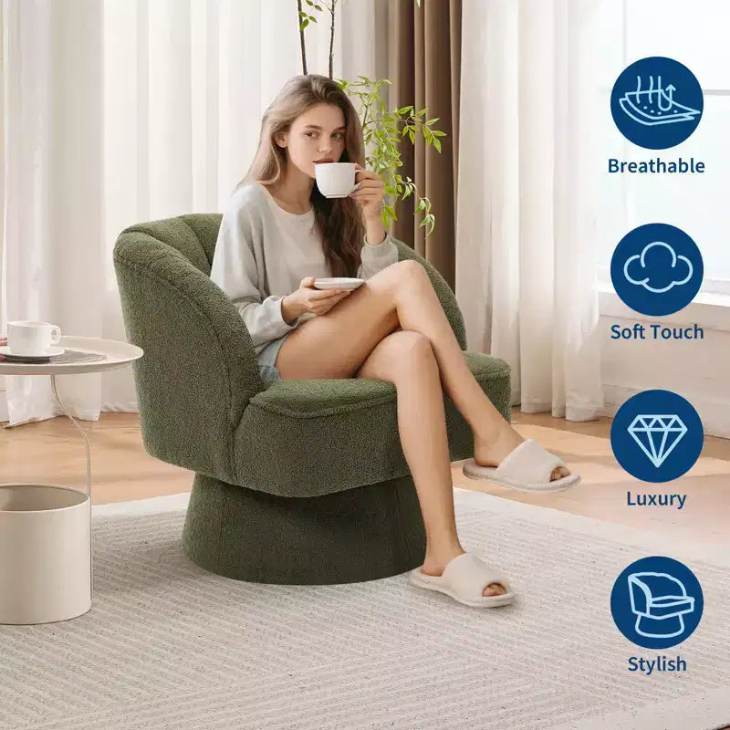 Fauteuil lounge cylindrique pivotant moderne