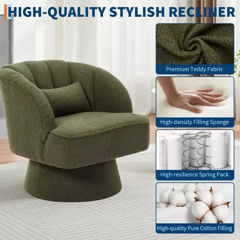 Fauteuil lounge cylindrique pivotant moderne