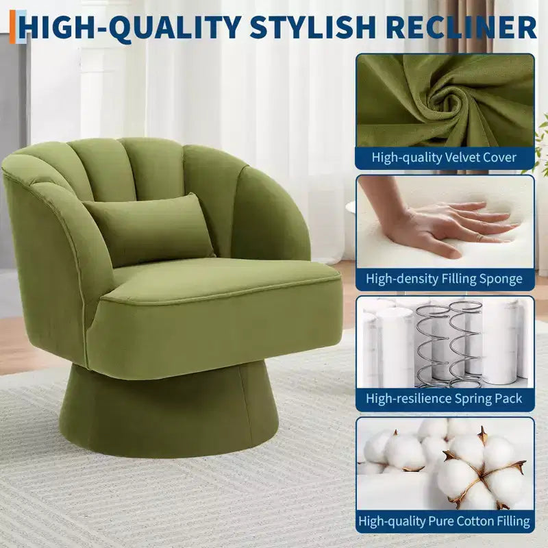 Fauteuil lounge cylindrique pivotant moderne