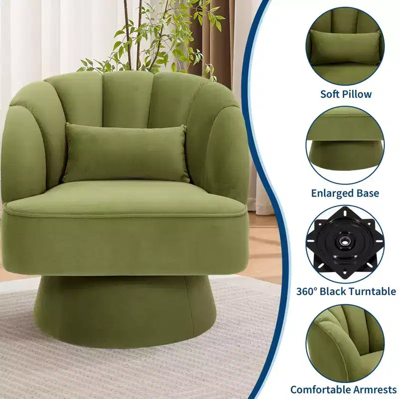 Fauteuil lounge cylindrique pivotant moderne