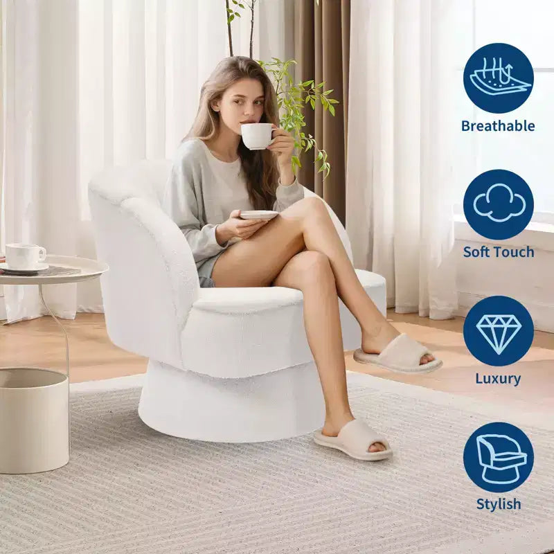 Fauteuil lounge cylindrique pivotant moderne