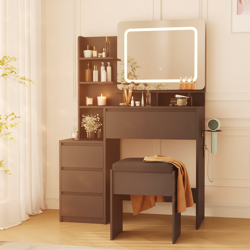 Coiffeuse et tabouret