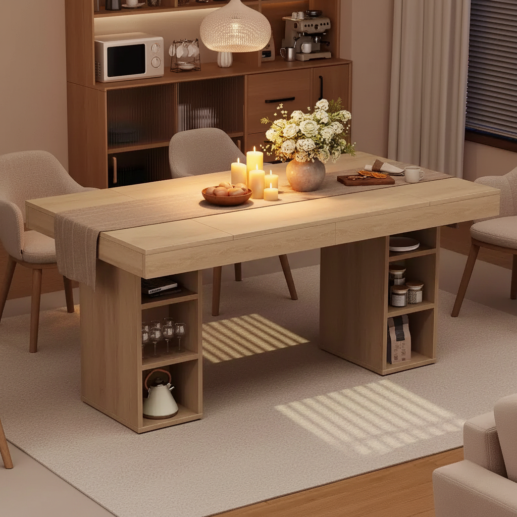 Grande table à manger de cuisine en bois